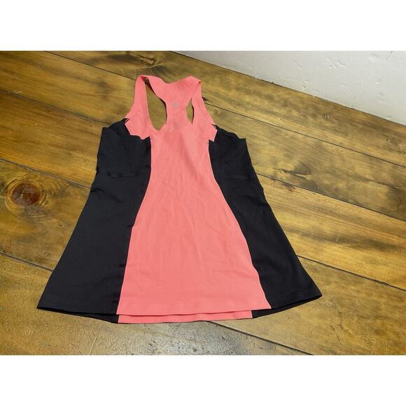 Lululemon Cool Racerback Tank Top Surf Bonded Black Orange Activewear Size 6 - Picture 8 of 10